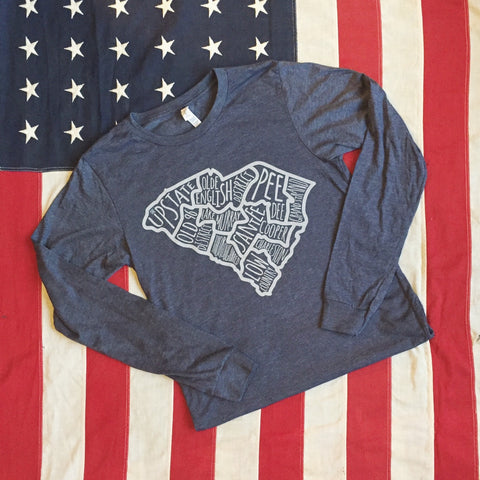 Regions of SC tee - long sleeve- heather navy
