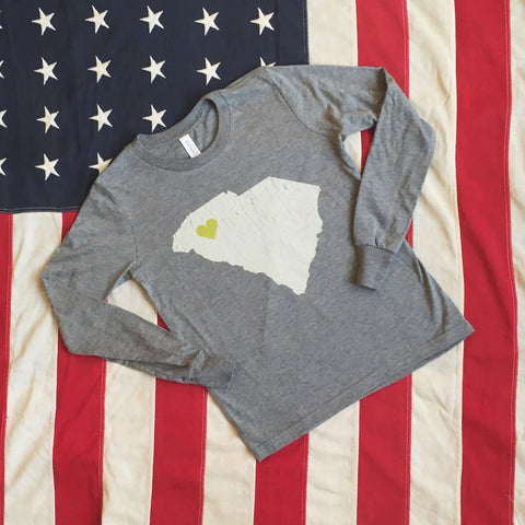 SC state with heart tee - long sleeve - youth