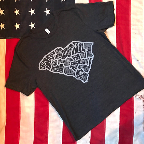 Regions of SC tee - dark charcoal heather