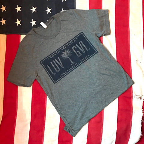 LUV GVL license plate tee