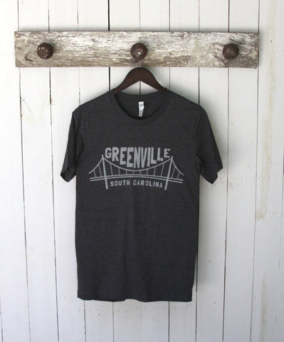 Greenville - Liberty Bridge Tee - in navy heather and gray heather