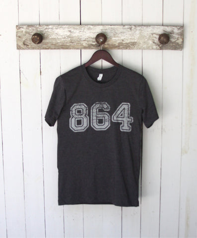 864 Area Code Tee - Dark Charcoal and Heather Navy