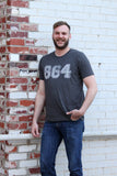 864 Area Code Tee - Dark Charcoal and Heather Navy