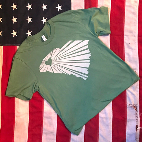 Greenville heart with rays (green) short-sleeve